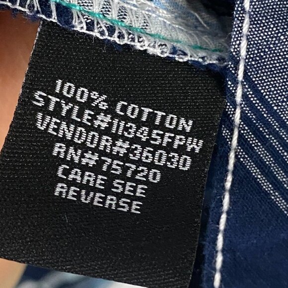 BKE Athletic Fit Button Up Shirt Mens Large Blue Plaid Athletic Fit Long Sleeve - Picture 5 of 11